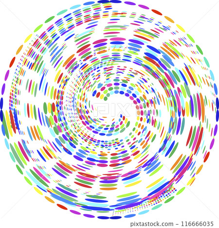 gradient swirling spiral of various colored dots, speed concept gradient swirling spiral of various colored dots, speed concept 116666035
