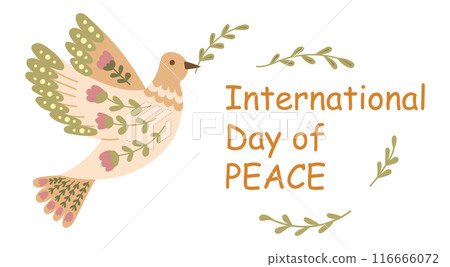 Folk style banner for International Day of Peace 116666072