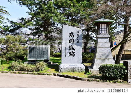 鮮綠的高岡城公園、富山縣旅遊景點高岡城遺址景觀 116666114
