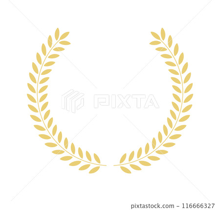Simple wreath frame of olive and bay leaves - Round emblem and decorative border design material Simple wreath frame of olive and bay leaves - Round emblem and decorative border design material 116666327