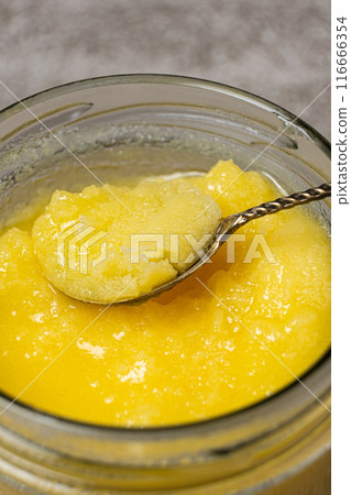 Ghee Butter. Healthy Clarified Butter, Close-Up. 116666354