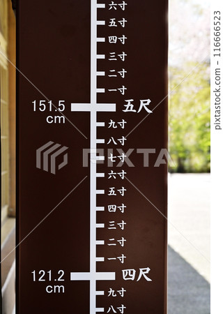 比例尺尺寸測量高度影像材料 116666523