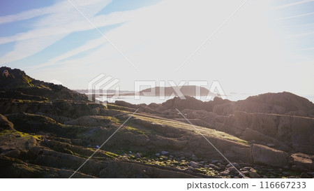 Saint Malo France. Beach after low tide and island 116667233