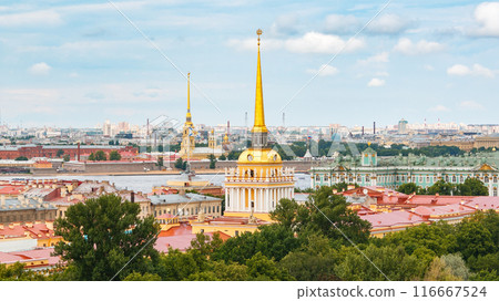 Cityscape of St. Petersburg with the Hermitage, Peter and Paul Fortress and the Admiralty Cityscape of St. Petersburg with the Hermitage, Peter and Paul Fortress and the Admiralty 116667524