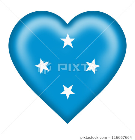 Micronesia flag heart button isolated on white with clipping path 116667664