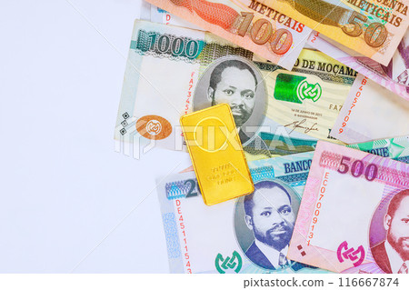 Investing money in gold bars in Mozambique is buying gold for Mozambican metical money 116667874