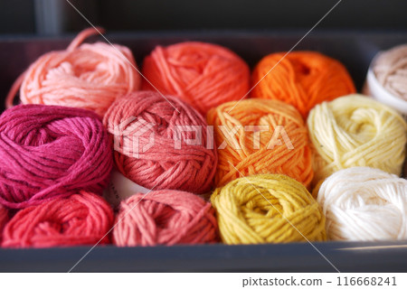 Knitting yarn for handmade winter clothes. Knitting yarn for handmade winter clothes. 116668241