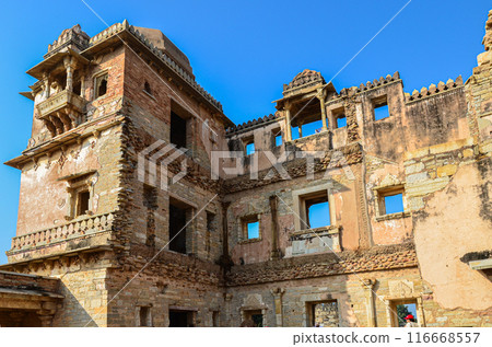 A Portion of the Chittorgarh fort in Rajasthan, India 116668557