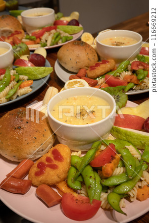 breakfast spread table breakfast spread table 116669212