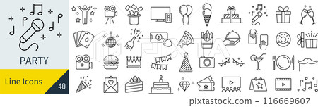 party icon set party icon set 116669607
