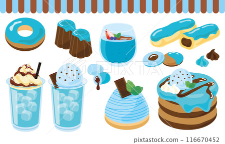 Chocolate mint flavoured snack set 116670452