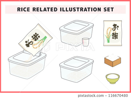 米和米罐插畫素材集 116670480