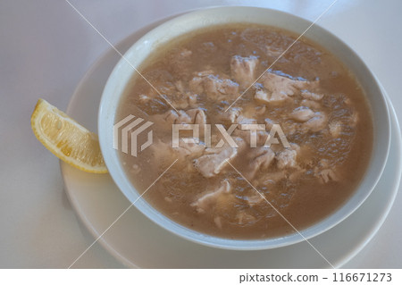Stewed pork brain soup with carrots - Southeast Asian cuisine 116671273