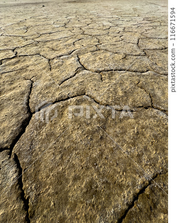 Dry cracked earth highlighting drought and climate change Dry cracked earth highlighting drought and climate change 116671594