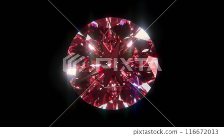 從上方看明亮式切工紅鑽 116672013