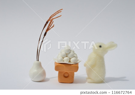 羊毛氈兔子月亮裝飾 羊毛氈兔子月亮裝飾 116672764
