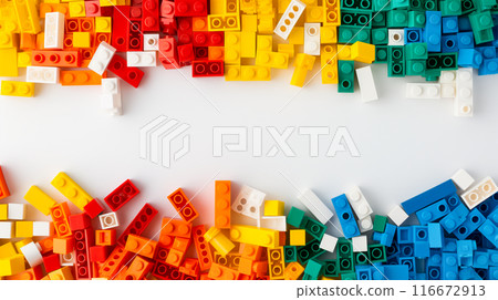 彩色樂高積木背景材料-明亮的玩具概念 彩色樂高積木背景材料-明亮的玩具概念 116672913