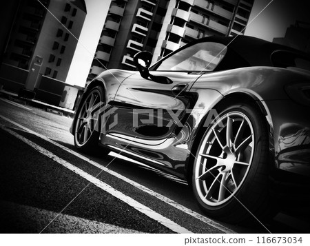 Shiny black sports car 116673034