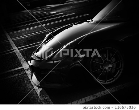 Shiny black sports car 116673036