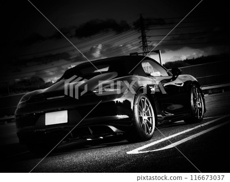 閃亮的黑色跑車 116673037