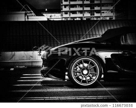 Shiny black sports car 116673038