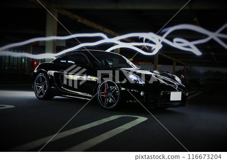 Shiny black sports car 116673204