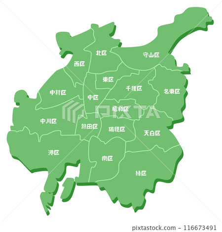 Map of Nagoya city, Aichi prefecture 116673491