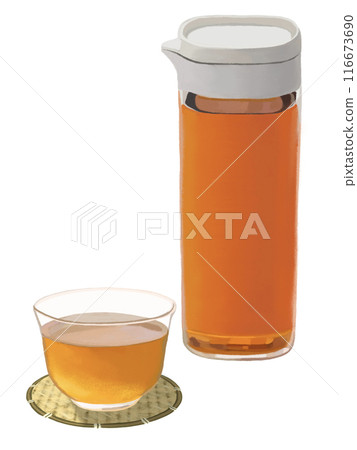Barley tea (pot and glass cup) Barley tea (pot and glass cup) 116673690