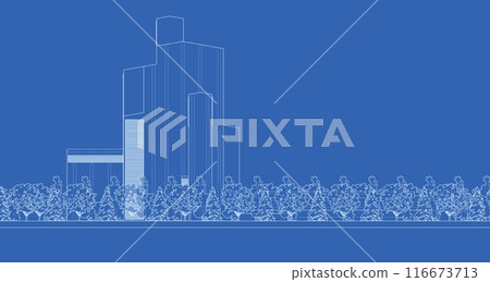 3D illustration of building project 116673713