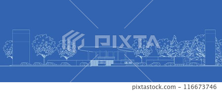 3D illustration of building project 3D illustration of building project 116673746