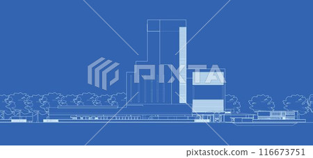 3D illustration of building project 3D illustration of building project 116673751