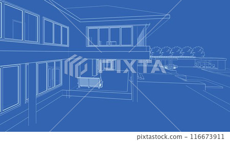 3D illustration of building project 3D illustration of building project 116673911