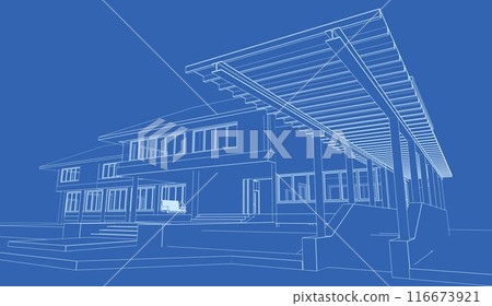 3D illustration of building project 3D illustration of building project 116673921