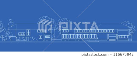3D illustration of building project 116673942
