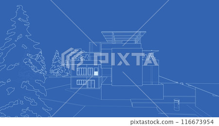3D illustration of building project 3D illustration of building project 116673954