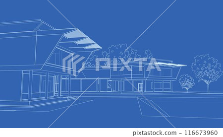 3D illustration of building project 3D illustration of building project 116673960