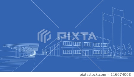 3D illustration of building project 3D illustration of building project 116674008