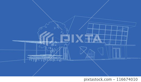 3D illustration of building project 116674010