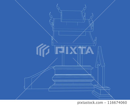 3D illustration of building project 116674060