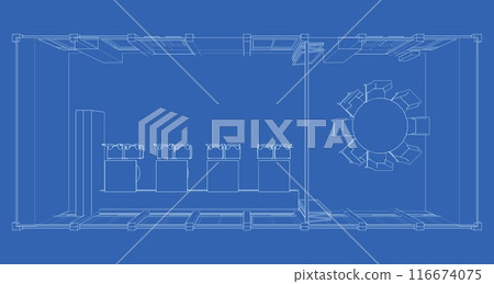 3D illustration of building project 116674075