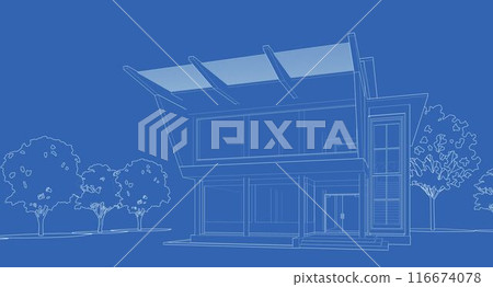 3D illustration of building project 116674078
