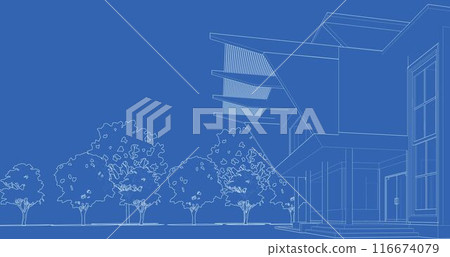 3D illustration of building project 3D illustration of building project 116674079