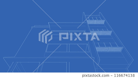 3D illustration of building project 116674138