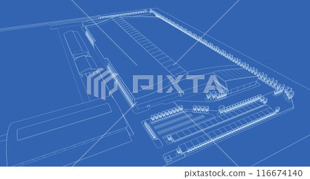 3D illustration of building project 116674140