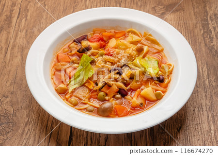 Pasta Spaghetti made at an outdoor party Pasta Spaghetti made at an outdoor party 116674270