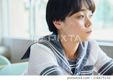 School girls studying 116675150