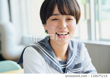 School girls with a smile 116675218