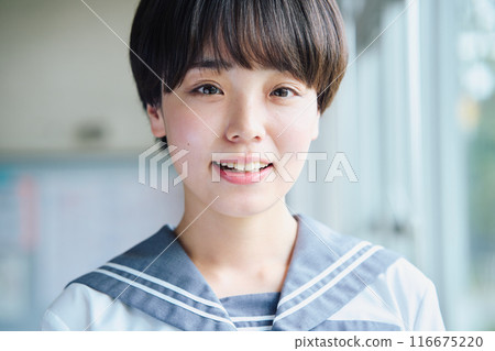 School girls with a smile School girls with a smile 116675220