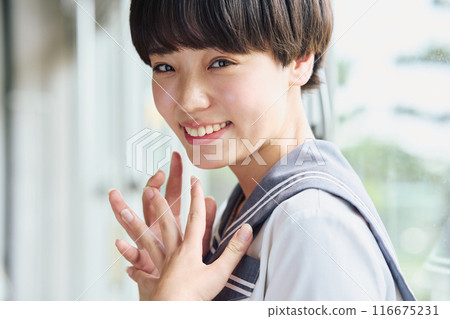 School girls with a smile 116675231