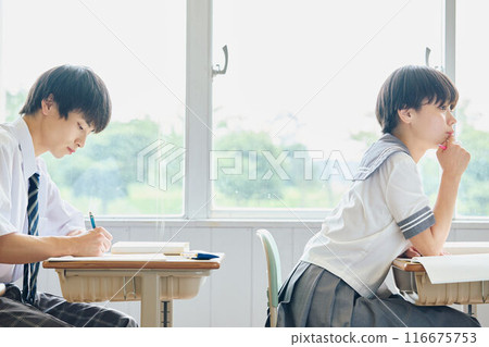 High school students studying 116675753